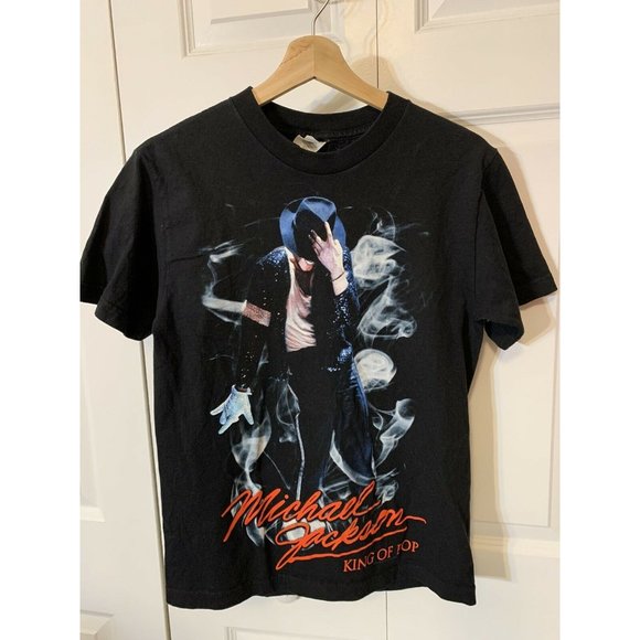 Retro Michael Jackson King Of‎ Pop Black T-Shirt Men’s Sz S - Picture 6 of 7